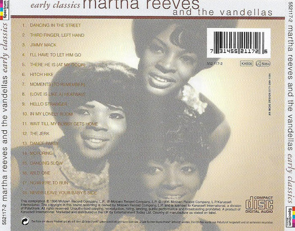 Martha Reeves & The Vandellas : Early Classics (CD, Comp, RE)
