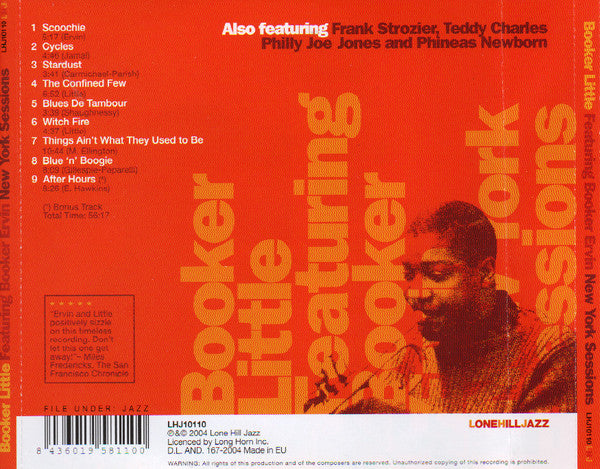 Booker Little Featuring Booker Ervin : New York Sessions (CD, Album, RE)