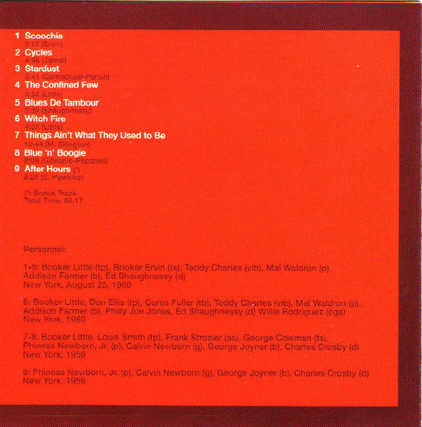 Booker Little Featuring Booker Ervin : New York Sessions (CD, Album, RE)