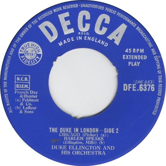 Duke Ellington And His Orchestra : The Duke In London (7", EP)