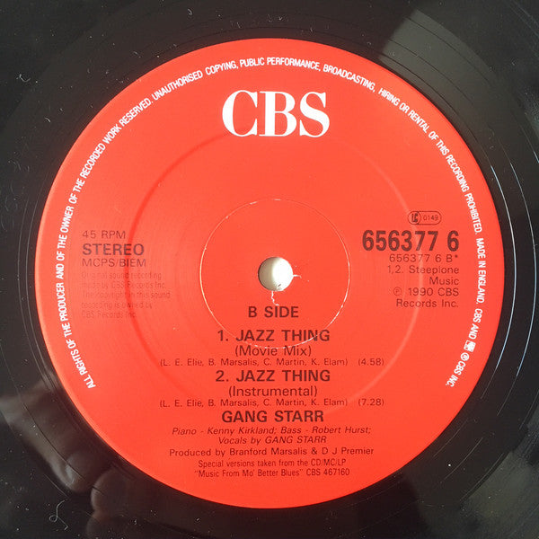 Gang Starr : Jazz Thing (12", Single)