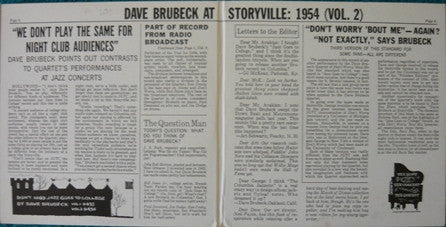 The Dave Brubeck Quartet : Dave Brubeck At Storyville: 1954 (Vol. 2) (2x7", EP)