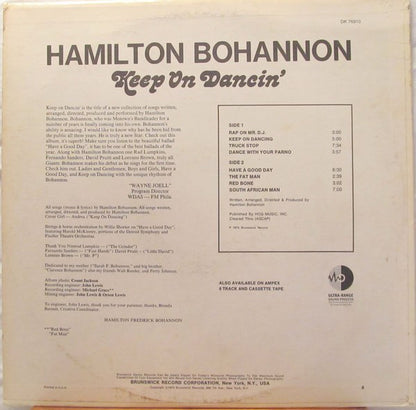 Hamilton Bohannon : Keep On Dancin' (LP, Album)