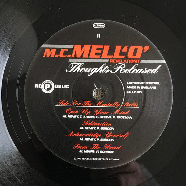 M.C. Mell'O'* : Thoughts Released (Revelation I) (LP, Album)
