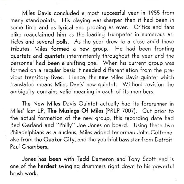 The Miles Davis Quintet : Miles (CD, Album, RE)