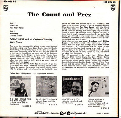 Count Basie Orchestra Featuring Lester Young : The Count And Prez (7", EP)