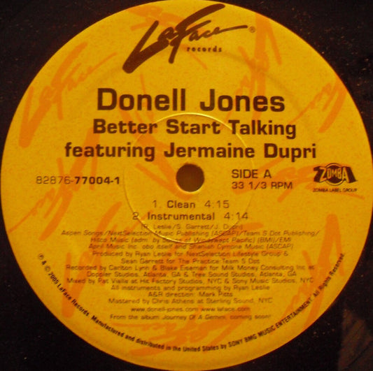 Donell Jones : Better Start Talking (12")