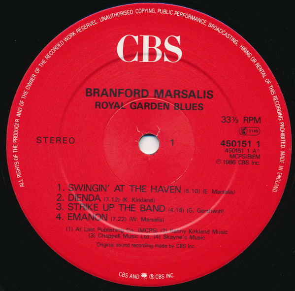 Branford Marsalis : Royal Garden Blues (LP, Album)