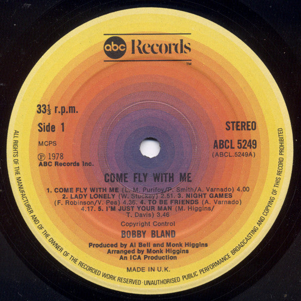Bobby Bland : Come Fly With Me (LP, Album)