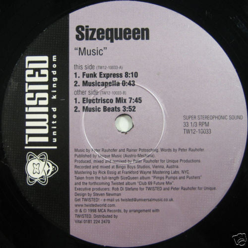 Sizequeen* : Music (12", Single)