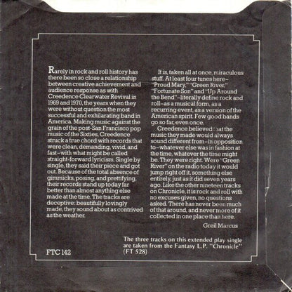 Creedence Clearwater Revival : Bad Moon Rising / Proud Mary / Green River (7", EP, Single)