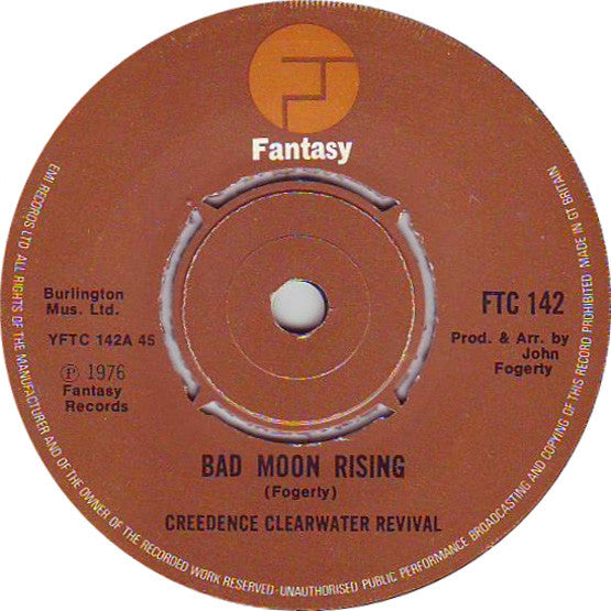 Creedence Clearwater Revival : Bad Moon Rising / Proud Mary / Green River (7", EP, Single)