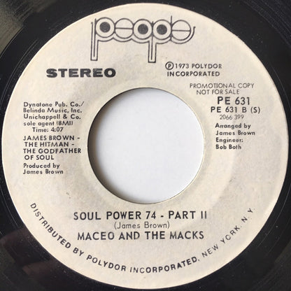 Maceo & The Macks : Soul Power 74 (7", Promo, Styrene)