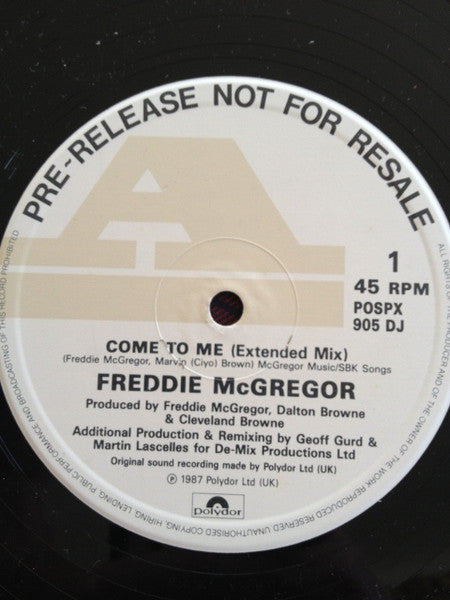 Freddie McGregor : Come To Me (12", Promo)