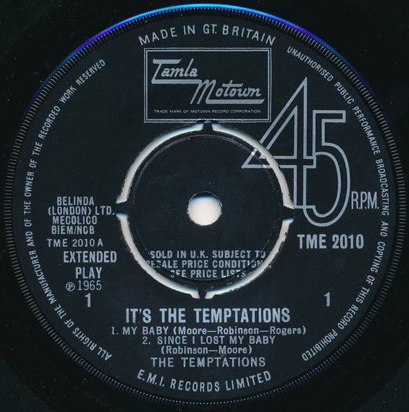 The Temptations : It's The Temptations (7", EP)