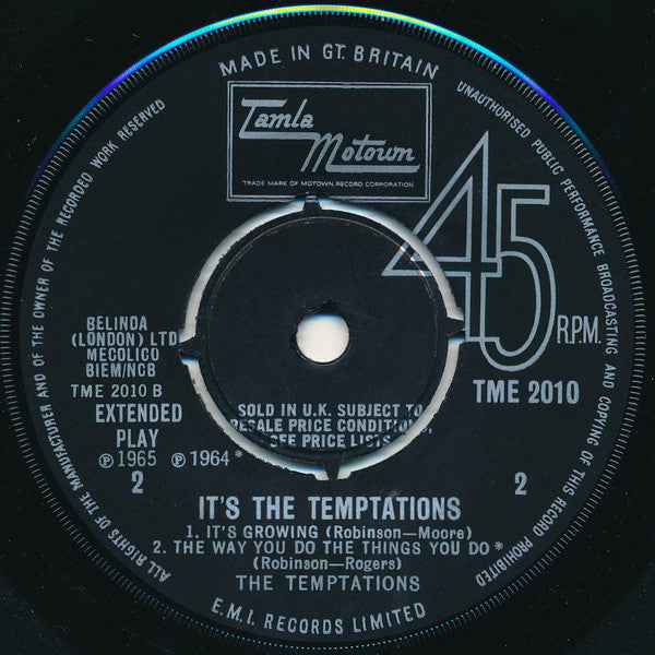 The Temptations : It's The Temptations (7", EP)