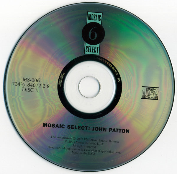 John Patton : Mosaic Select (Box, Comp, Ltd, Num + 3xCD)