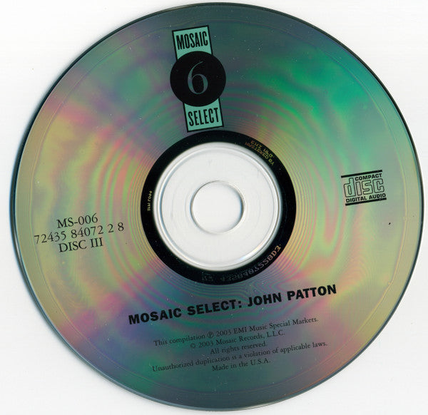 John Patton : Mosaic Select (Box, Comp, Ltd, Num + 3xCD)