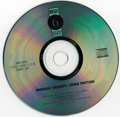 John Patton : Mosaic Select (Box, Comp, Ltd, Num + 3xCD)