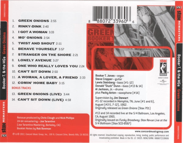 Booker T & The MG's : Green Onions (CD, Album, RE, RM)