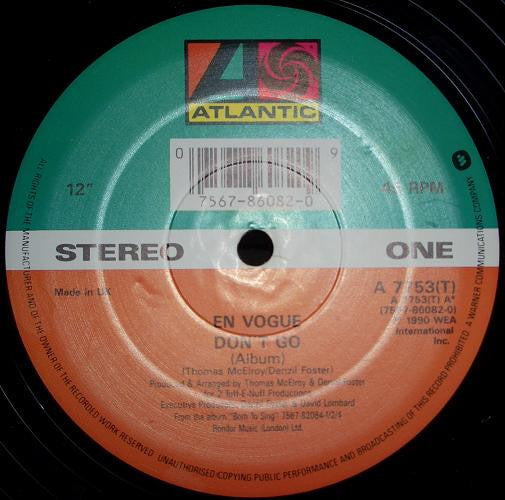 En Vogue : Don't Go (12", Single)