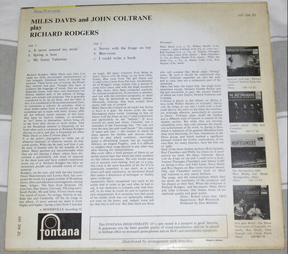 Miles Davis + John Coltrane : Play Richard Rodgers (LP, Comp, Mono)