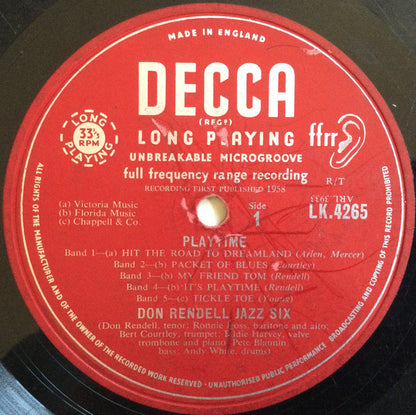 Don Rendell Jazz Six : Playtime (LP, Album, Mono)