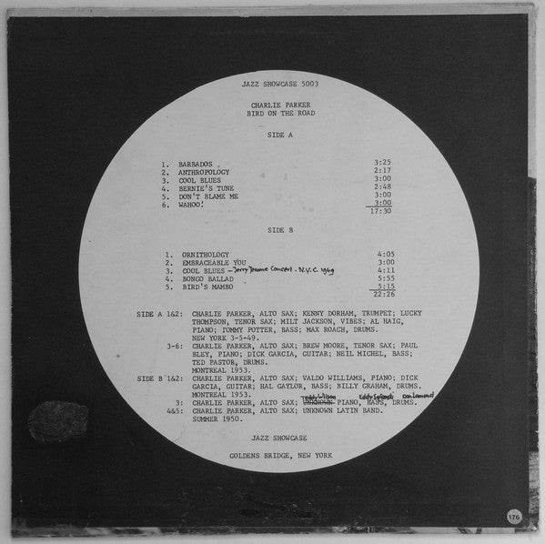 The Charlie Parker All-Stars : Bird On The Road (LP, Unofficial)