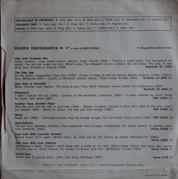 Stan Getz : Stan Getz (7", EP)