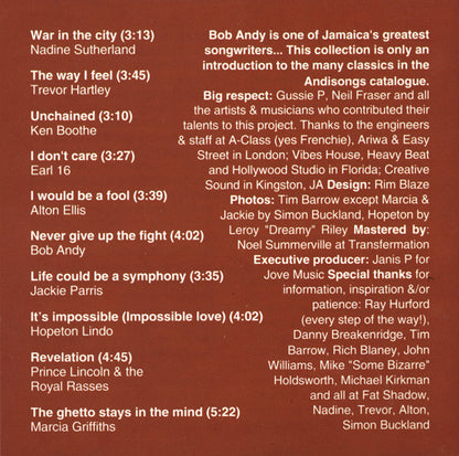 Various : The Songs Of Bob Andy (CD, Album)