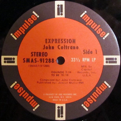 John Coltrane : Expression (LP, Album, Club, Gat)