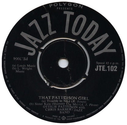 Ottilie Patterson And The Chris Barber's Jazz Band : That Patterson Girl (7", EP, Mono)