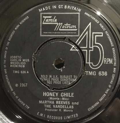 Martha Reeves & The Vandellas : Honey Chile  (7", Single, Pus)