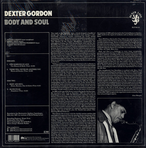 Dexter Gordon : Body And Soul (LP, Album)