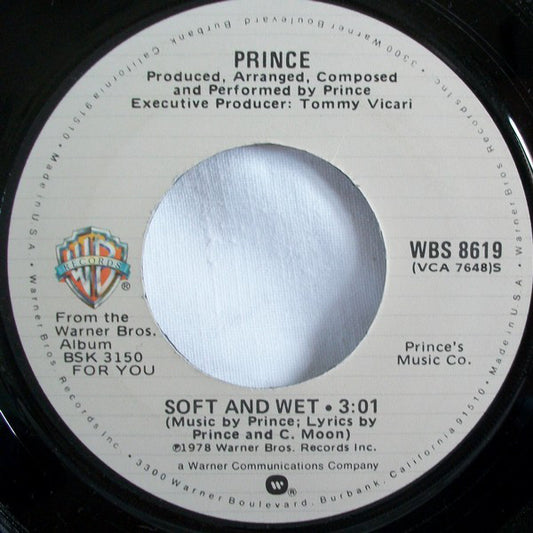 Prince : Soft And Wet (7", Single, Win)
