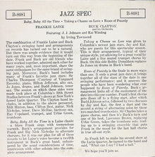 Frankie Laine And Buck Clayton And His Orchestra Featuring J.J. Johnson And Kai Winding : Jazz Spec (7", EP, Styrene)