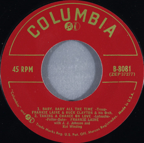 Frankie Laine And Buck Clayton And His Orchestra Featuring J.J. Johnson And Kai Winding : Jazz Spec (7", EP, Styrene)