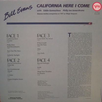Bill Evans : California Here I Come (2xLP, Album, RE, Gat)