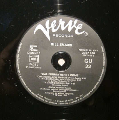 Bill Evans : California Here I Come (2xLP, Album, RE, Gat)