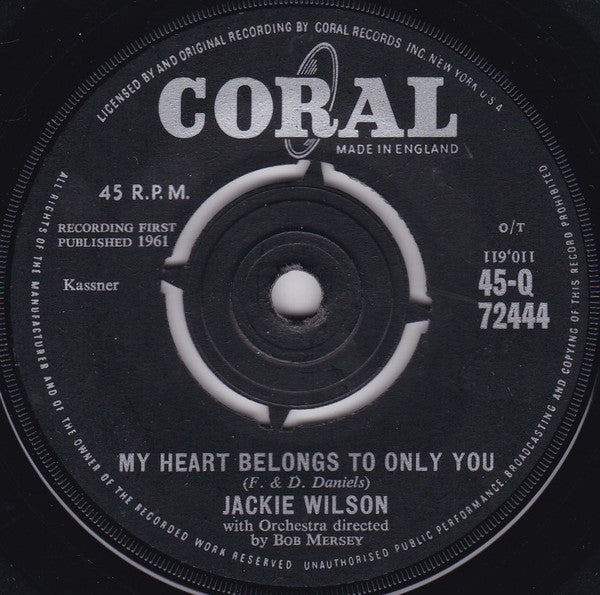Jackie Wilson : My Heart Belongs To Only You / The Way I Am (7", Single)