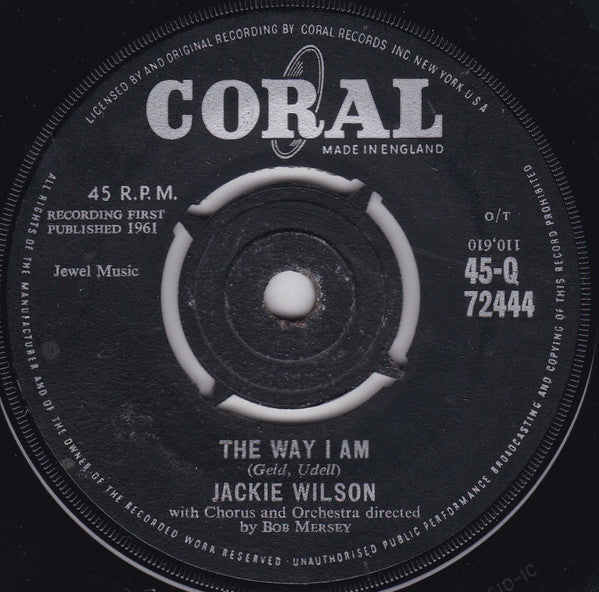 Jackie Wilson : My Heart Belongs To Only You / The Way I Am (7", Single)