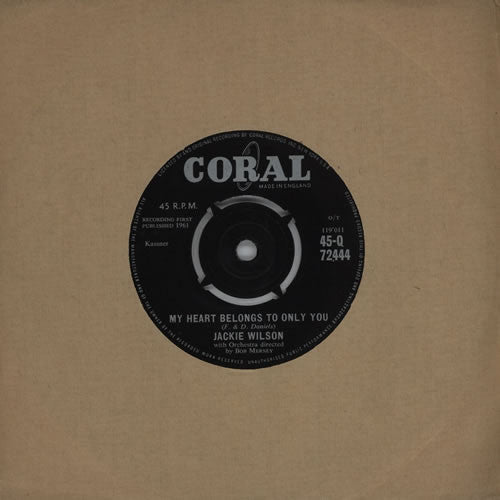 Jackie Wilson : My Heart Belongs To Only You / The Way I Am (7", Single)