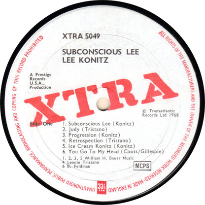 Lee Konitz With Lennie Tristano : Subconscious-Lee (LP, Comp, RE)