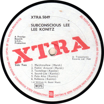 Lee Konitz With Lennie Tristano : Subconscious-Lee (LP, Comp, RE)