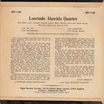 Laurindo Almeida Quartet Featuring Bud Shank : Laurindo Almeida Quartet Featuring Bud Shank (7", EP, Tri)