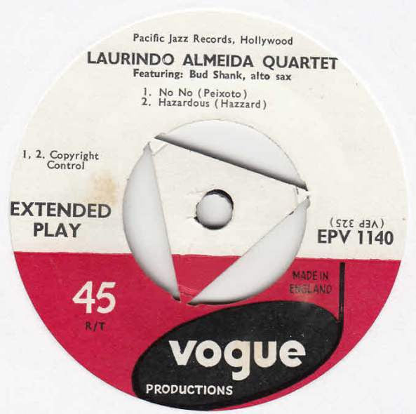 Laurindo Almeida Quartet Featuring Bud Shank : Laurindo Almeida Quartet Featuring Bud Shank (7", EP, Tri)