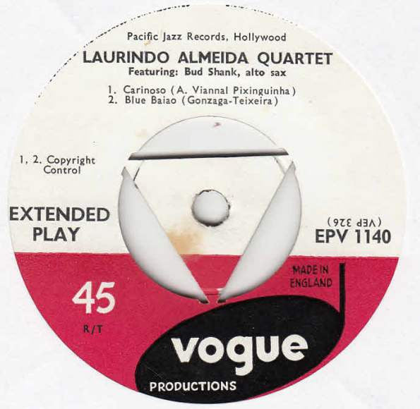 Laurindo Almeida Quartet Featuring Bud Shank : Laurindo Almeida Quartet Featuring Bud Shank (7", EP, Tri)