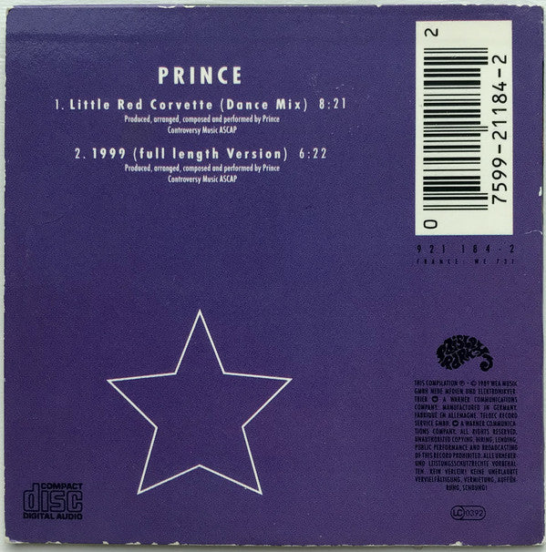 Prince : Little Red Corvette / 1999 (CD, Mini, Single, RE)