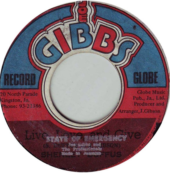 Joe Gibbs & The Professionals : State Of Emergency (7")