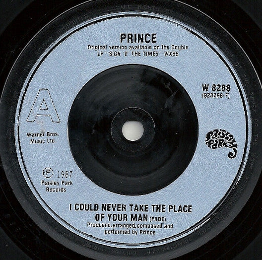 Prince : I Could Never Take The Place Of Your Man (7", Single, Sil)
